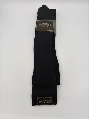 Gold Toe Metropolitan Over-The-Calf Black Socks